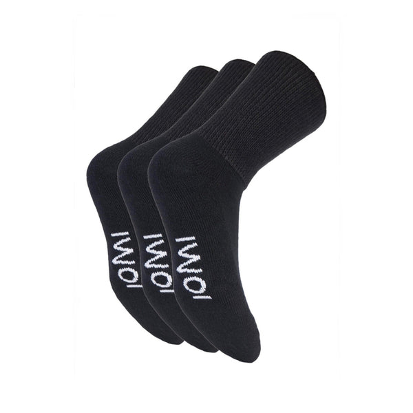 3 Paar gepolsterte Diabetikersocken – Schwarz