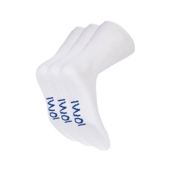 3 Paar gepolsterte Diabetikersocken – Weiß