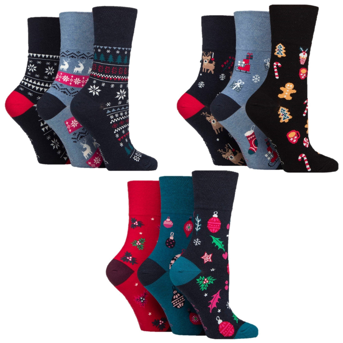 Sonderangebot: 9 Paar lustige Weihnachtssocken für Damen
