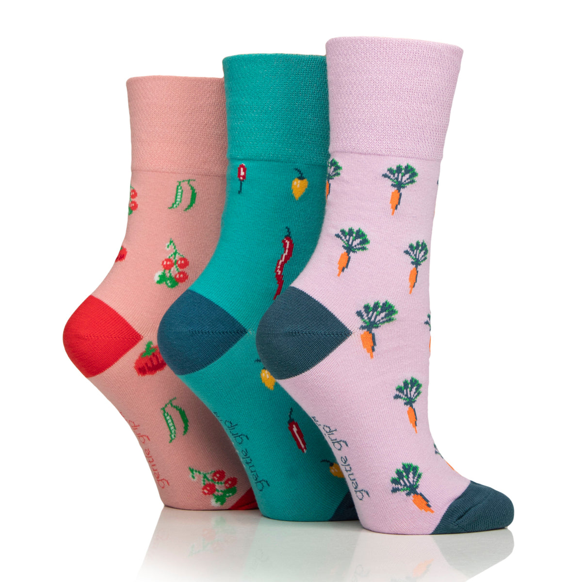 3 Paar Damen RHS Baumwollsocken - Gemüse