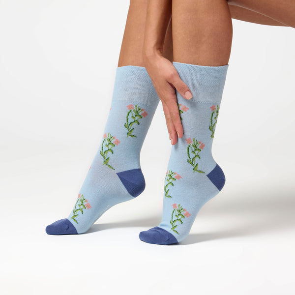 3 Paar Damen-RHS-Baumwollsocken – Blumenkontrast