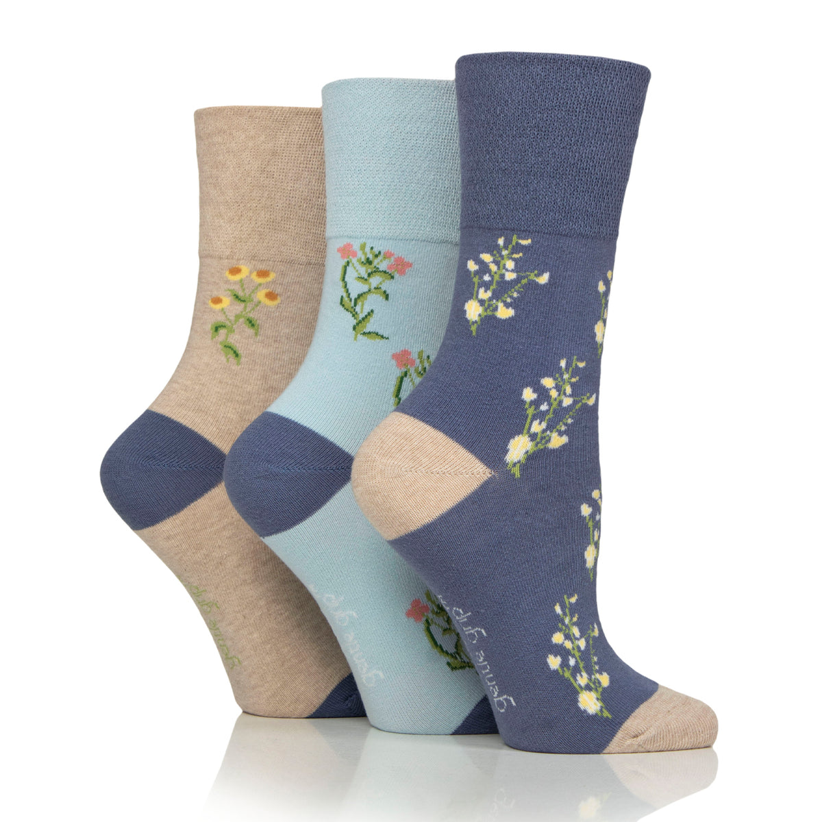 3 Pairs Ladies RHS Cotton Socks - Floral