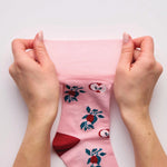Lade das Bild in den Galerie-Viewer, 3 Paar Damen-RHS-Baumwollsocken – Blumenkontrast
