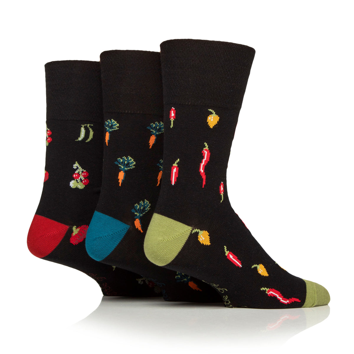 3 Paar Herren-RHS-Baumwollsocken - Gemüse