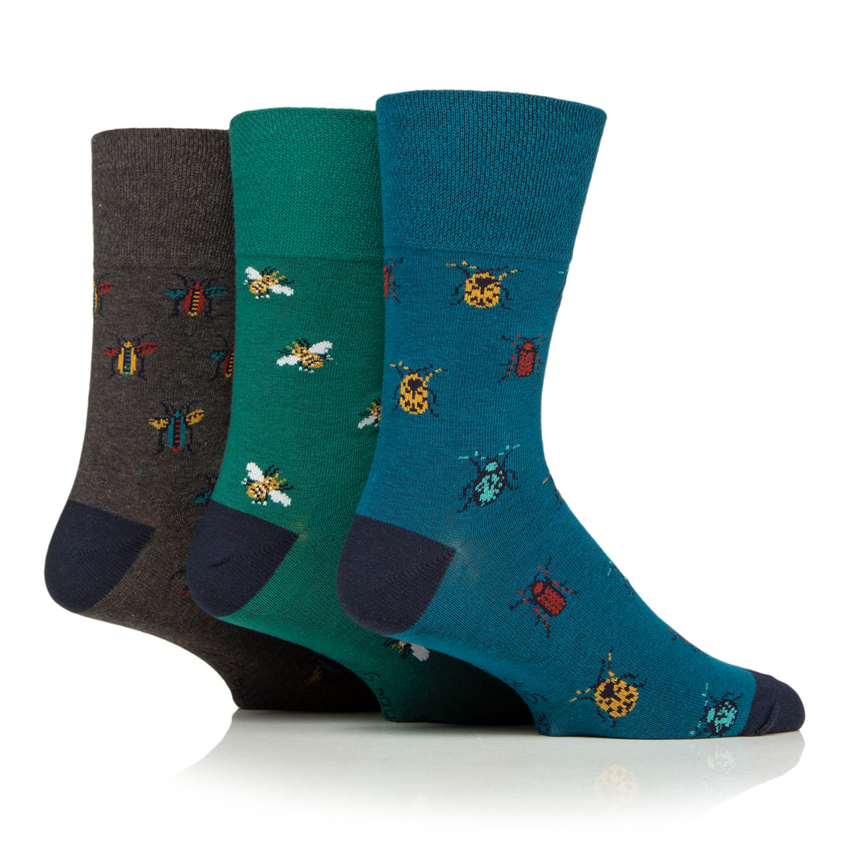 3 Paar Herrensocken aus Baumwolle von RHS – Insekten