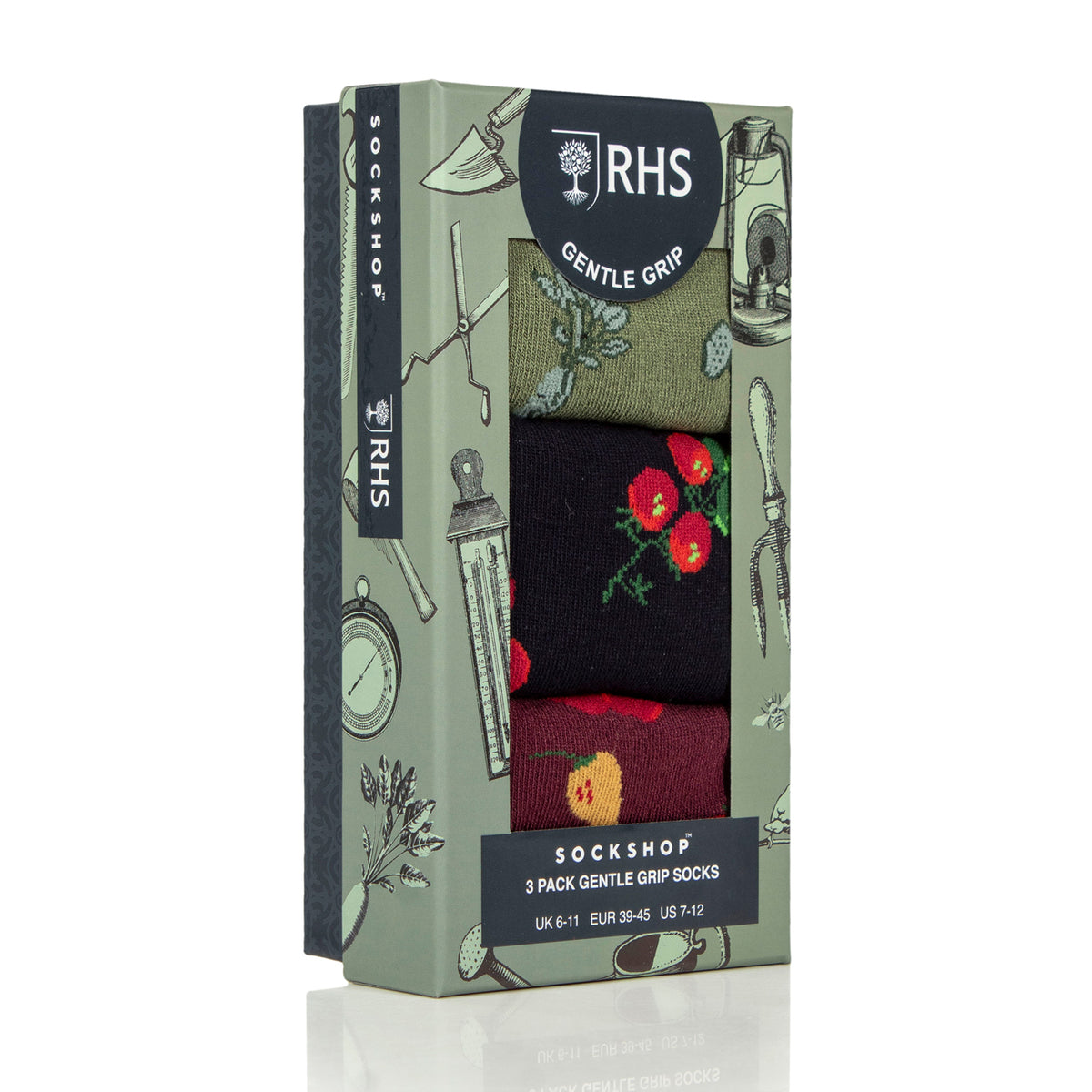 3 Paar Herrensocken aus Baumwolle von RHS – Insekten