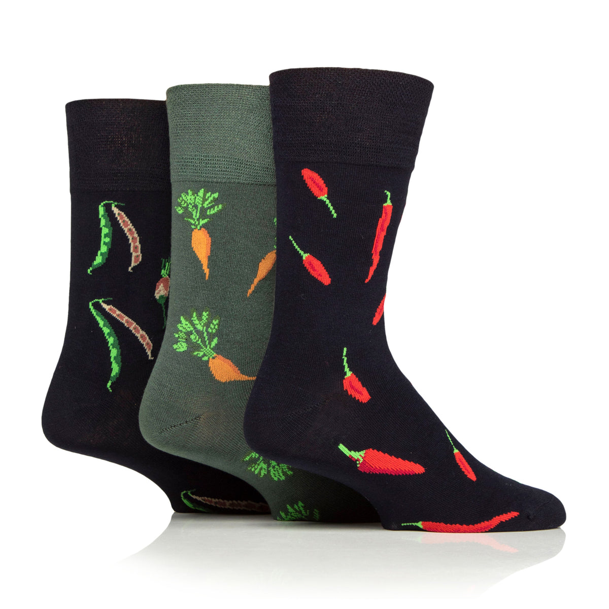 3 Pairs Men's Gift Boxed RHS Bamboo Socks - Vegetable Trio