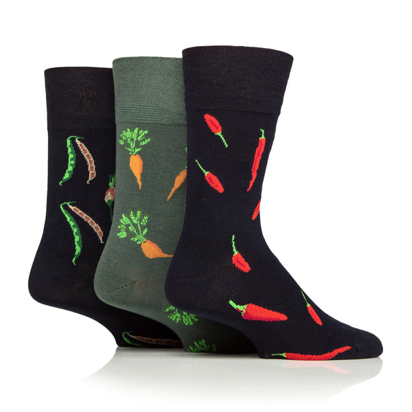 3 Pairs Men's Gift Boxed RHS Bamboo Socks - Vegetable Trio