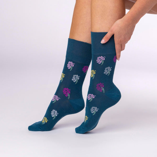 3 Pairs Ladies RHS Cotton Socks - Mixed Floral