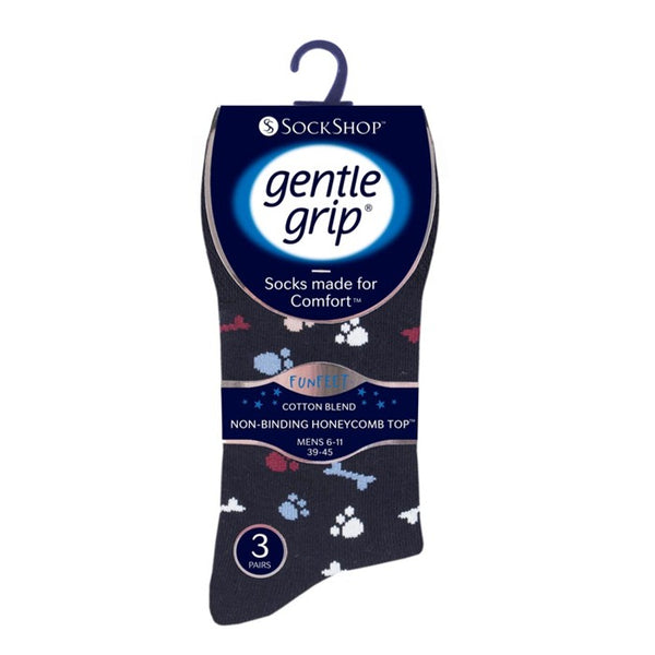 3 Pairs Men's Fun Feet Cotton Socks - Man's Best Friend