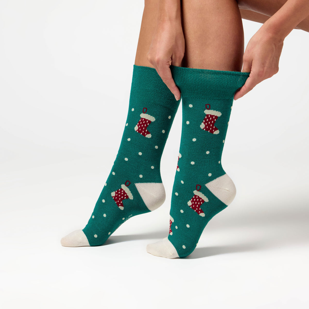 3 Pairs Ladies Fun Feet Christmas Socks - Bamboo Stocking/Holly/Candy Canes