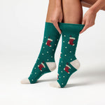 Load image into Gallery viewer, 3 Pairs Ladies Fun Feet Christmas Socks - Bamboo Stocking/Holly/Candy Canes
