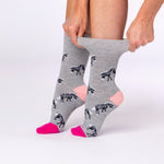 Load image into Gallery viewer, 3 Pairs Ladies Fun Feet Cotton Socks - Zebra Life
