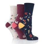 Lade das Bild in den Galerie-Viewer, 3 Paar Fun Feet Baumwollsocken für Damen – Herbstblätter
