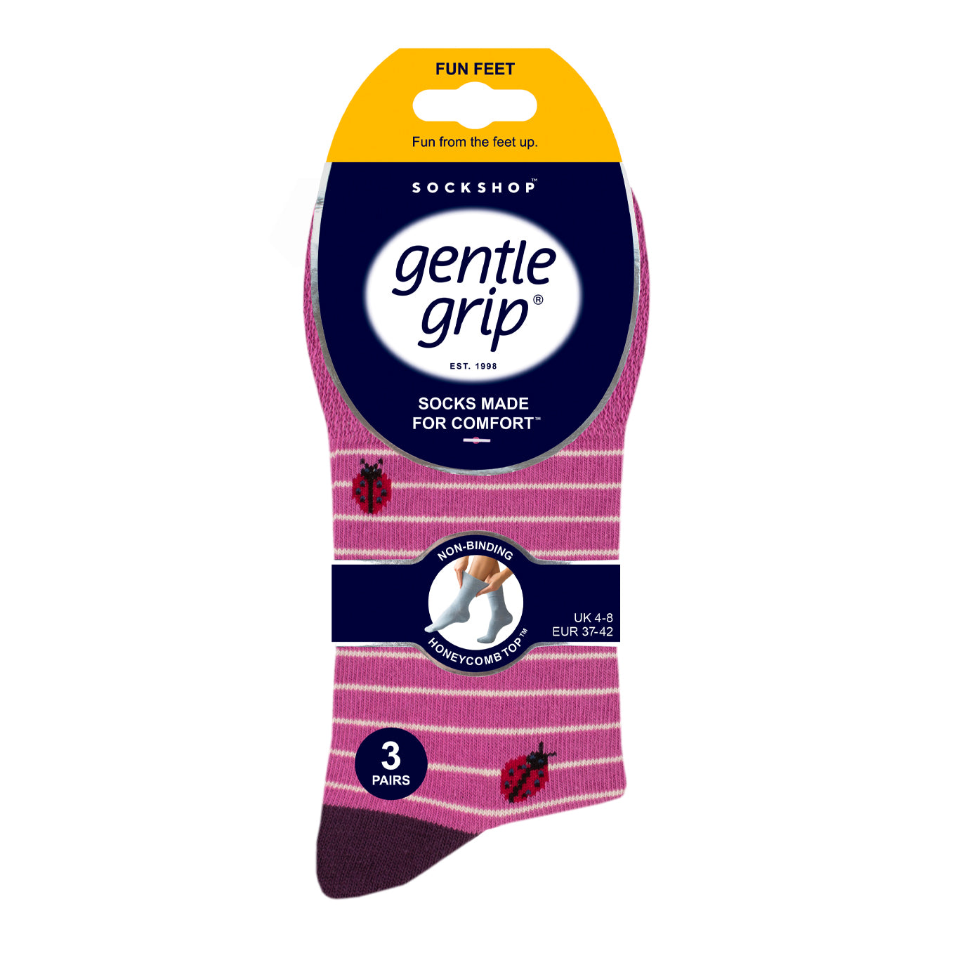 3 Paar Fun Feet Baumwollsocken für Damen – Schöne Käfer