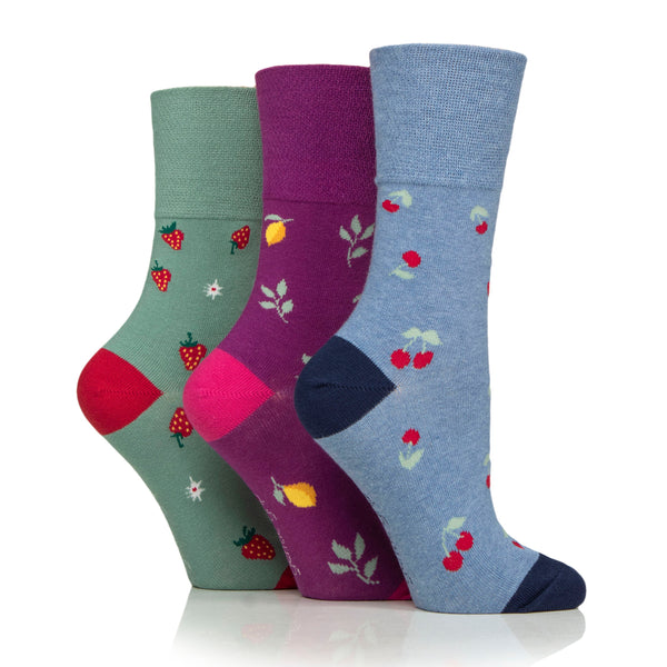 3 Paar Fun Feet Baumwollsocken für Damen – Früchte