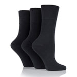 Lade das Bild in den Galerie-Viewer, 3 Paar schlichte Baumwollsocken für Damen - Schwarz
