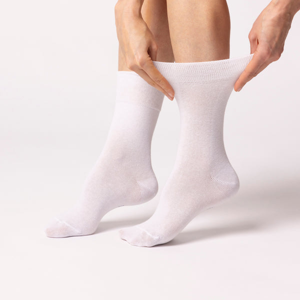 3 Paar Damensocken aus schlichter Baumwolle - Weiß