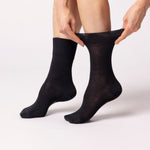 Lade das Bild in den Galerie-Viewer, 3 Paar schlichte Baumwollsocken für Damen - Schwarz
