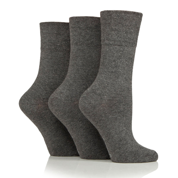 3 Paar Damensocken aus schlichter Baumwolle - Anthrazit
