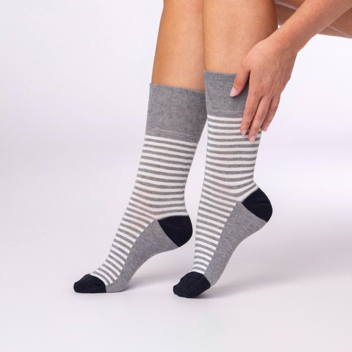 3 Pairs Ladies Cotton Socks - Monochrome