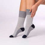 Load image into Gallery viewer, 3 Pairs Ladies Cotton Socks - Monochrome
