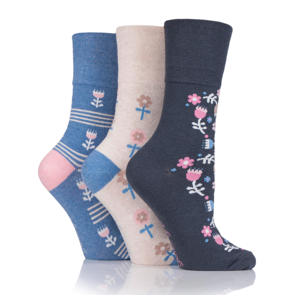 3 Paar Damen Baumwollsocken - Retro Charm