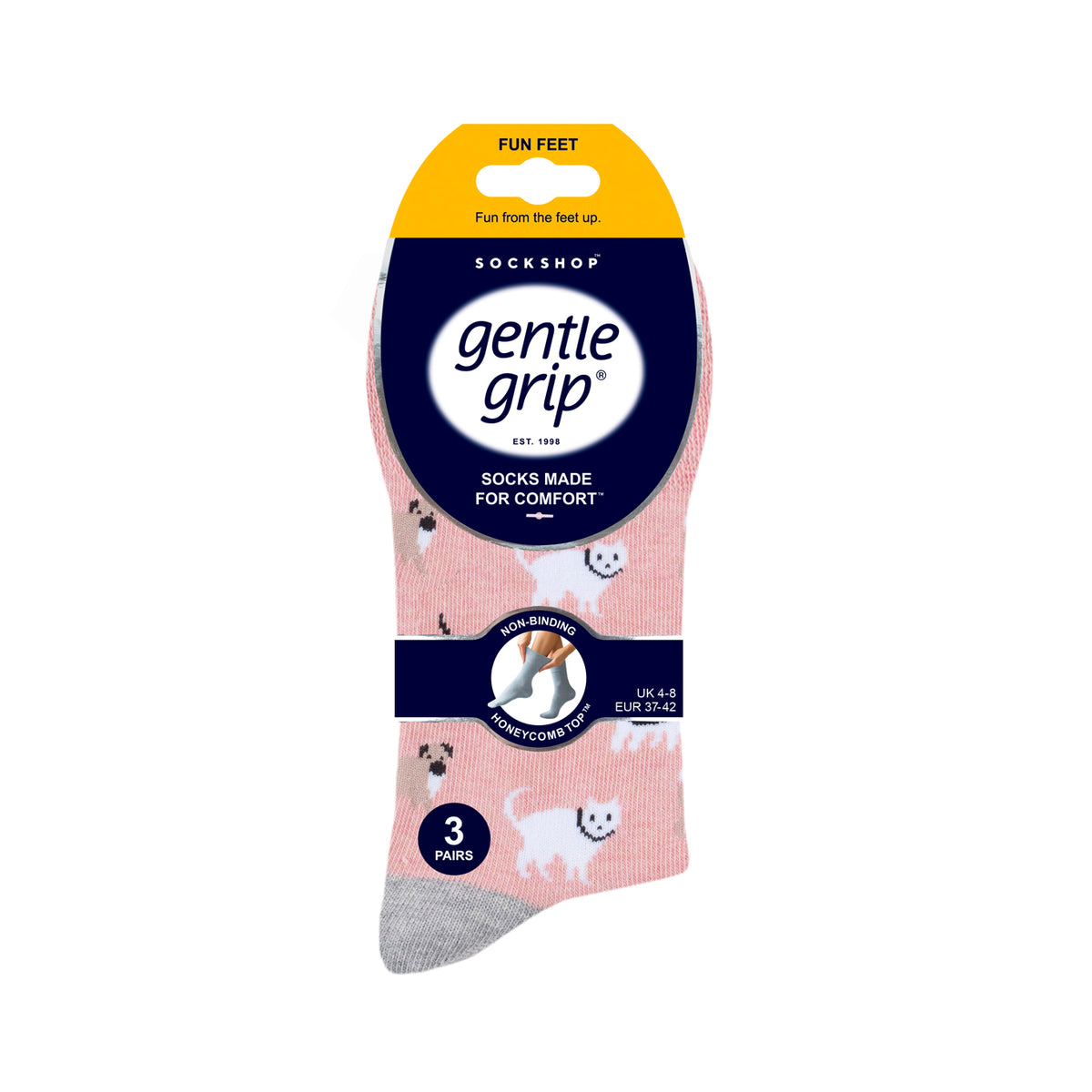3 Paar Fun Feet Baumwollsocken für Damen – Haustiere