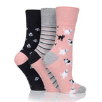 Lade das Bild in den Galerie-Viewer, 3 Paar Fun Feet Baumwollsocken für Damen – Haustiere
