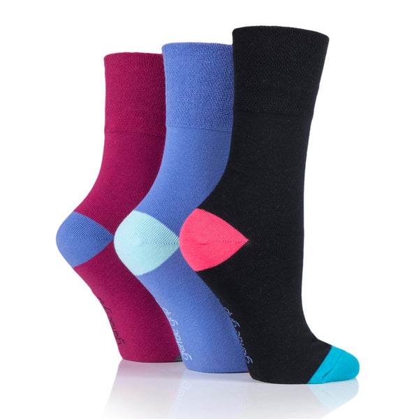 3 Paar Damen-Baumwollsocken in Colourburst-Optik - Chroma Portal