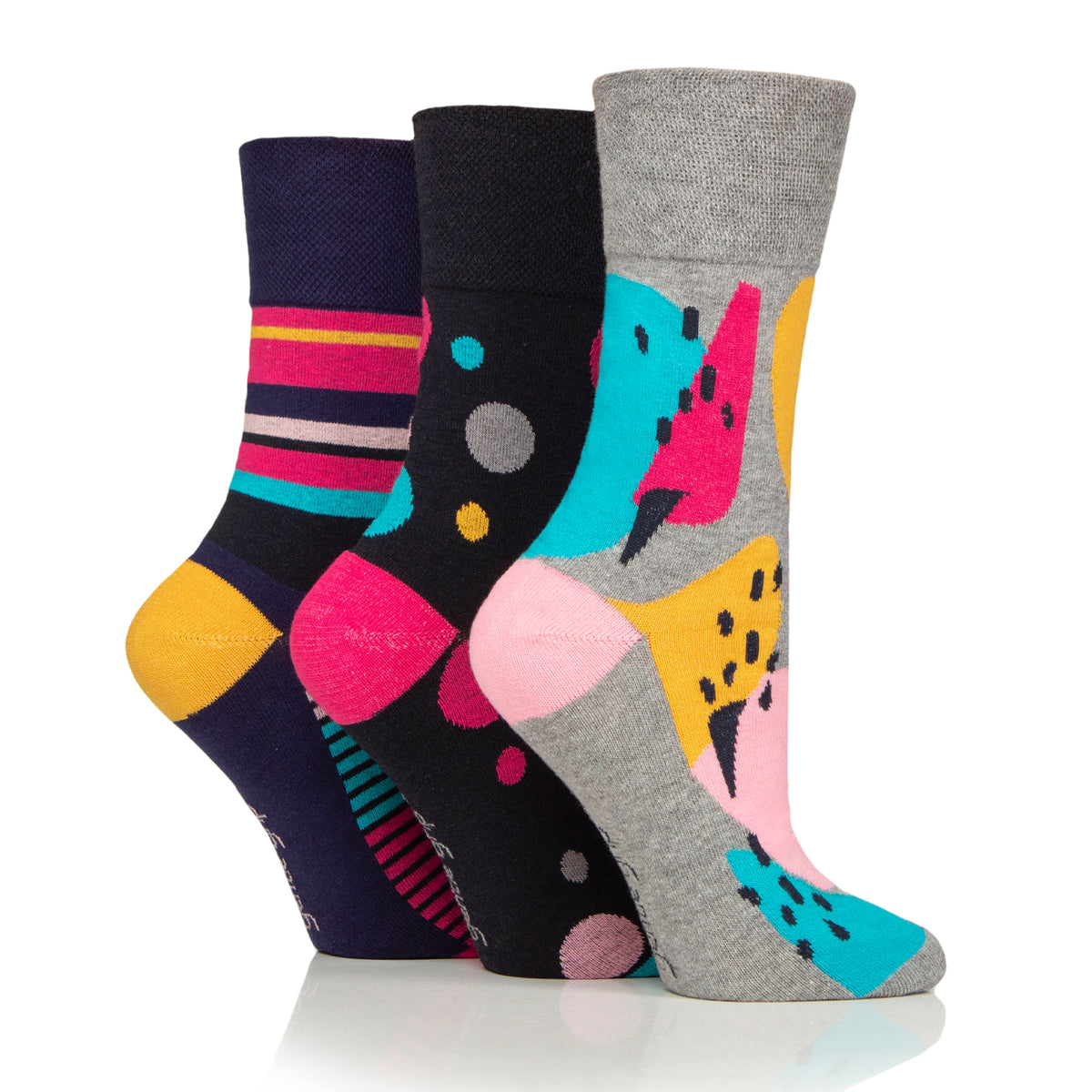 3 Paar Damen-Baumwollsocken mit Farbverlauf – Hyper Colour