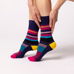 Lade das Bild in den Galerie-Viewer, 3 Paar Damen-Baumwollsocken mit Farbverlauf – Hyper Colour
