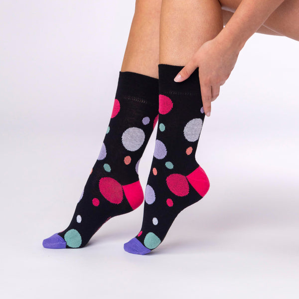 3 Paar Damen-Baumwollsocken mit Farbspritzern – Colour Pop