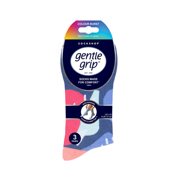 3 Paar Damen-Baumwollsocken mit Farbspritzern – Colour Pop