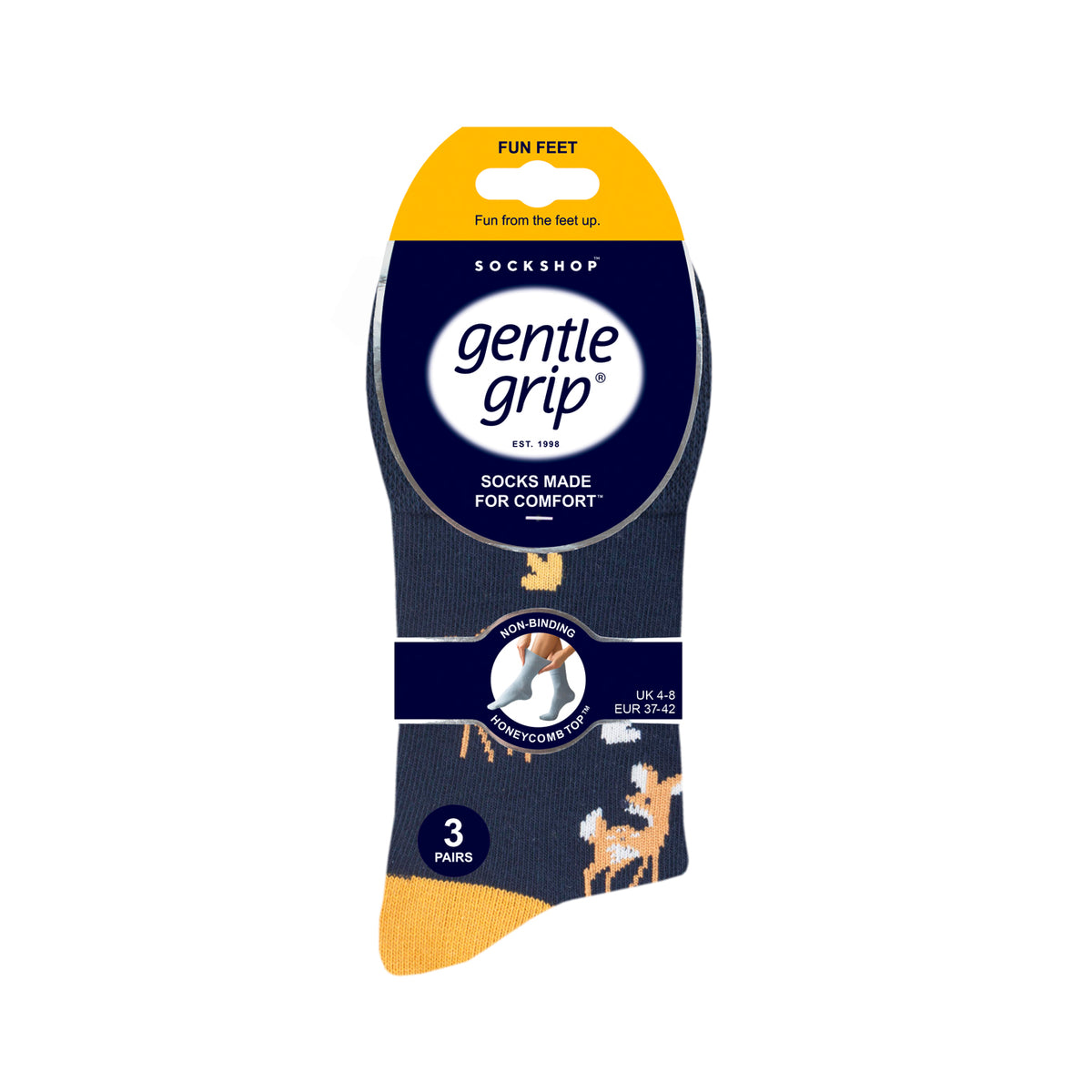3 Paar Fun Feet Baumwollsocken für Damen – Waldspaziergang