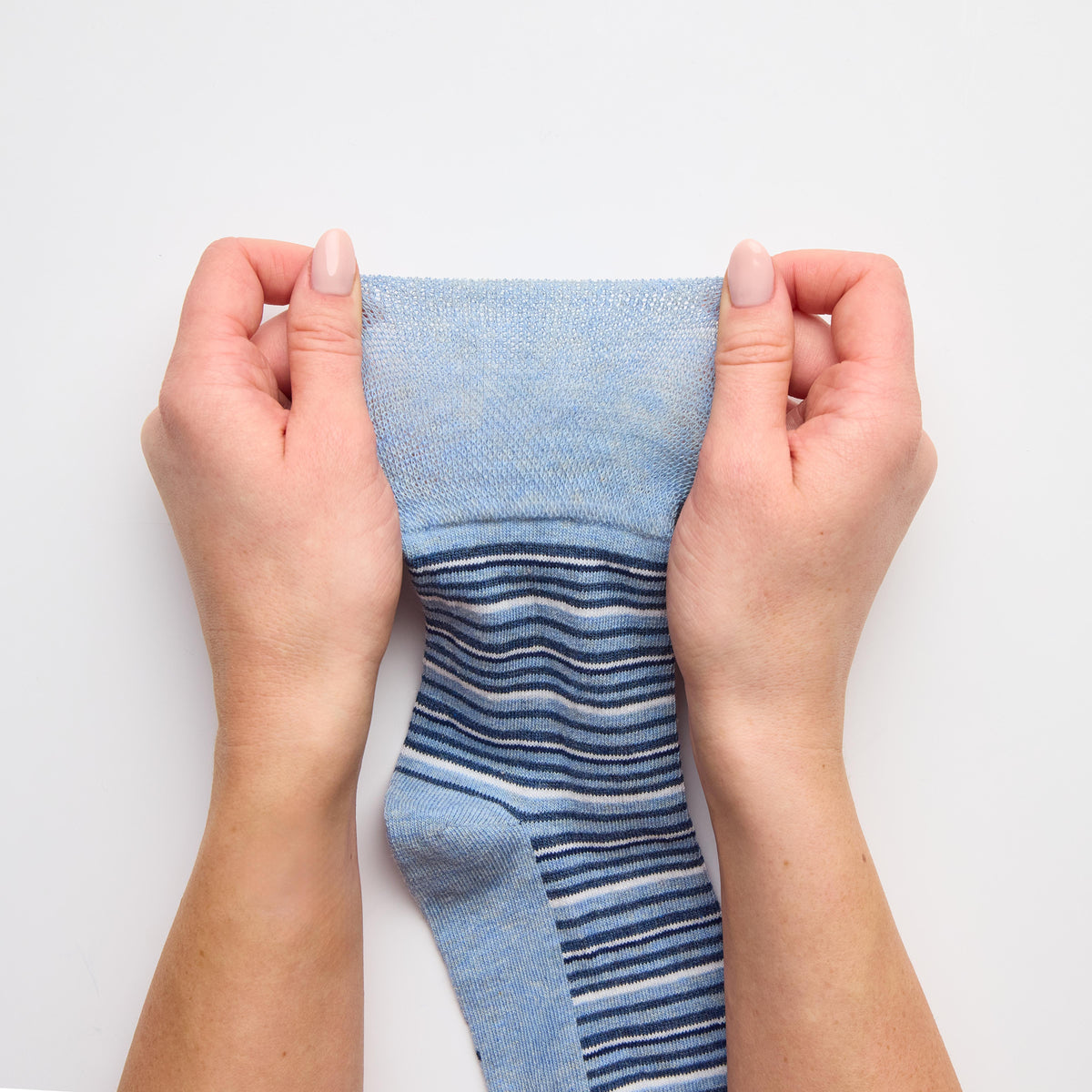 3 Paar Damen-Baumwollsocken mit verschiedenen Streifen, City-Muster, Marineblau