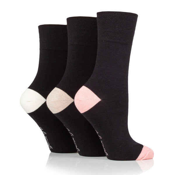 3 Paar Seclude-Socken mit kontrastierendem Absatz für Damen – Schwarz