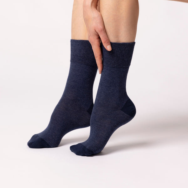 3 Paar Seclude-Socken mit kontrastierendem Absatz für Damen – Marineblau
