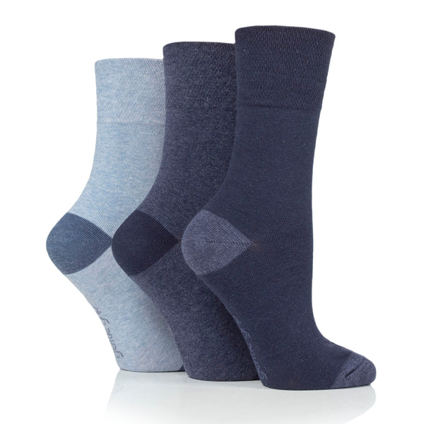 3 Paar Seclude-Socken mit kontrastierendem Absatz für Damen – Marineblau