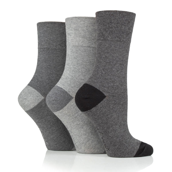 3 Paar Seclude-Socken mit kontrastierendem Absatz für Damen – Grau