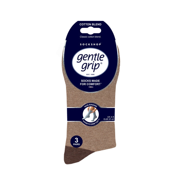 3 Paar Seclude-Socken mit kontrastierendem Absatz für Damen – Braun