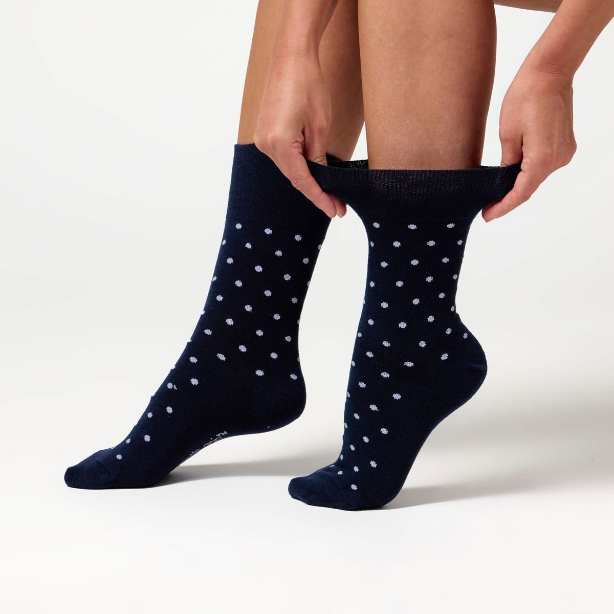 3 Pairs Ladies Digital Dots Cotton Socks - Navy/Denim