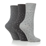 Lade das Bild in den Galerie-Viewer, 3 Paar Damen-Baumwollsocken mit digitalen Punkten – Anthrazit/Grau
