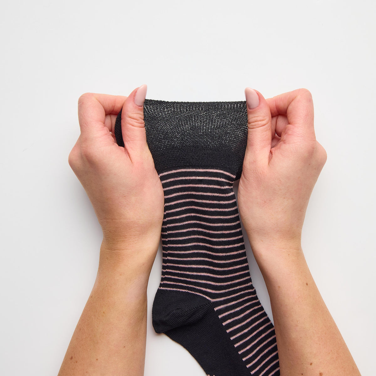 3 Paar Baumwollsocken mit College-Streifen für Damen - Schwarz