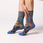 Load image into Gallery viewer, 3 Pairs Ladies Colourburst Cotton Socks - Floral Pop
