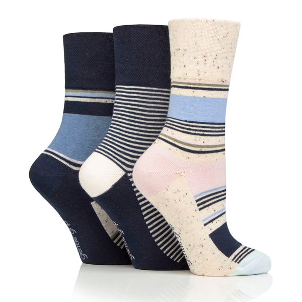 3 Paar Damen-Baumwollsocken – Sorbet-Streifen