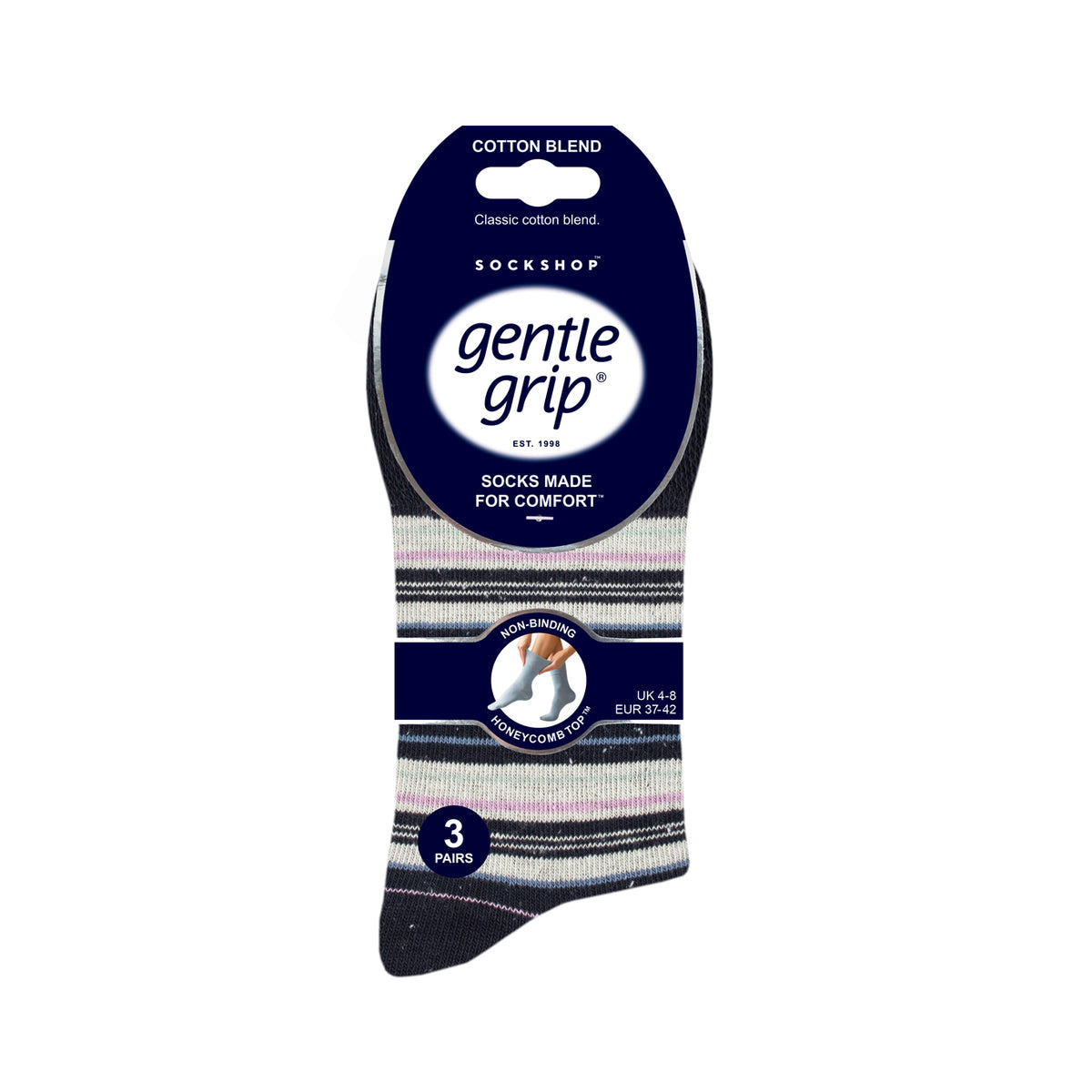 3 Pairs Ladies Cotton Socks - Summer Terazzo