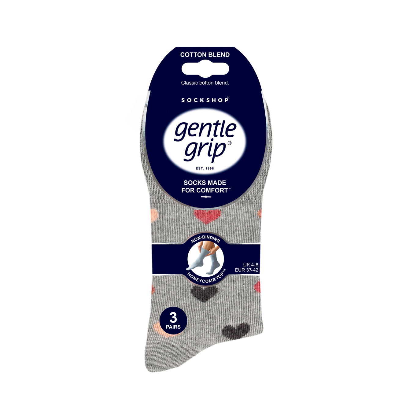 3 Paar Damen Baumwollsocken - Queen Of Hearts