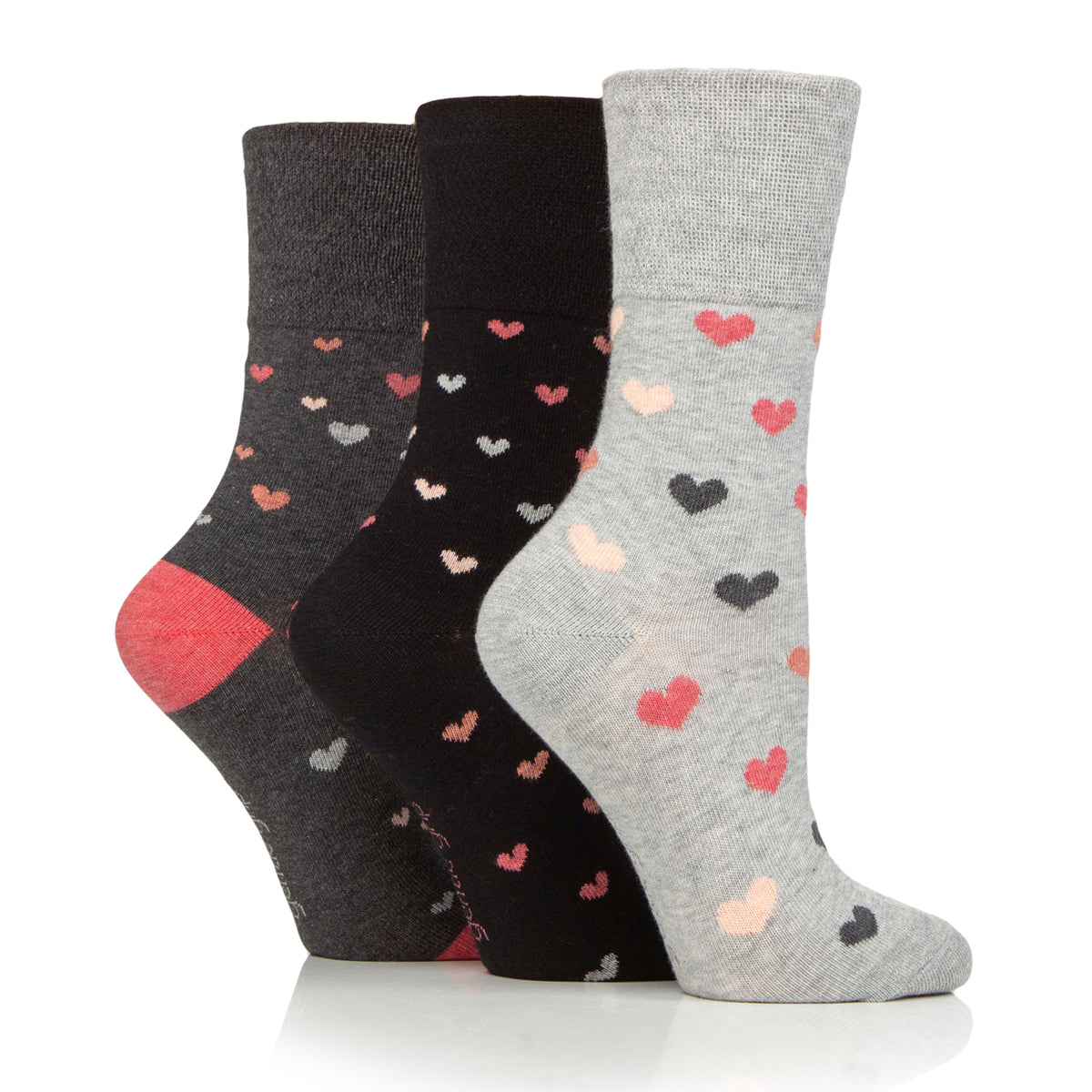 3 Paar Damen Baumwollsocken - Queen Of Hearts