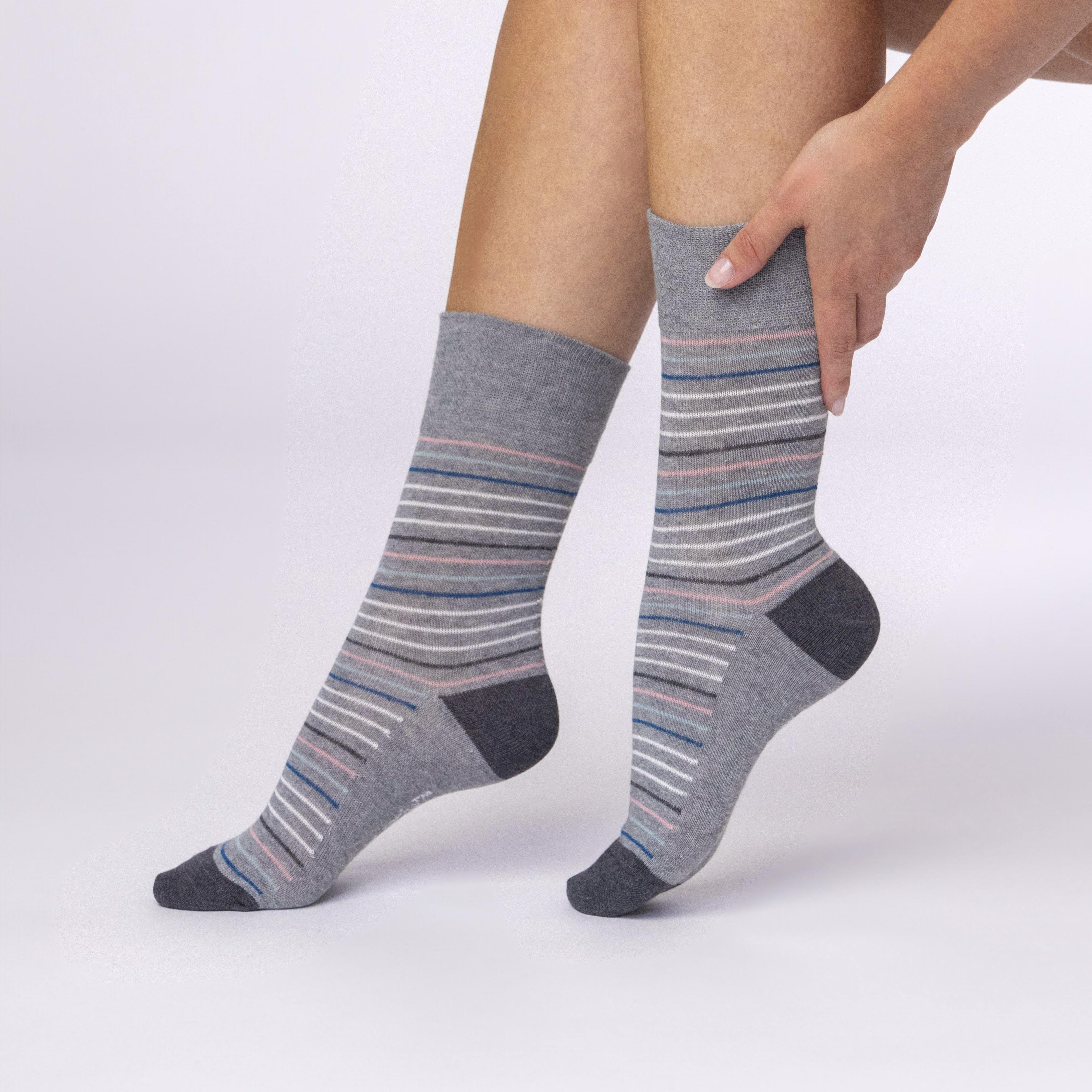 3 Pairs Ladies Cotton Socks - Assertive Graphic